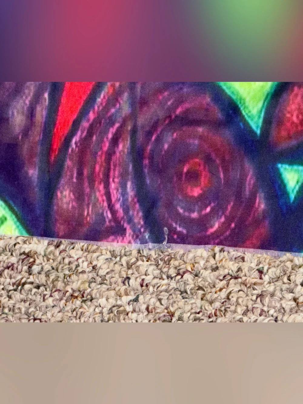 Vibrant Psychedelic Tapestry Wall Art - Neon Multicolor artwork 42x59